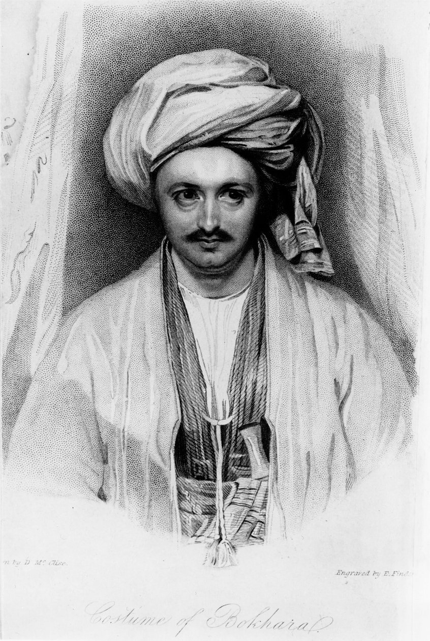 E.Findes tarafından kazınmış Sir Alexander Burnes (1805-41) portresi by D McClise