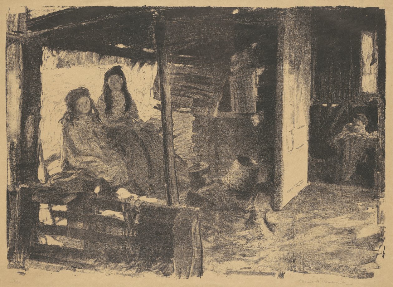 İsimsiz (bir ahırda 2 kız) by Daniel Albert Veresmith