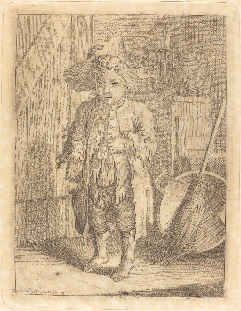 Göbeği Gösterilen Zavallı Çocuk by Daniel Nikolaus Chodowiecki