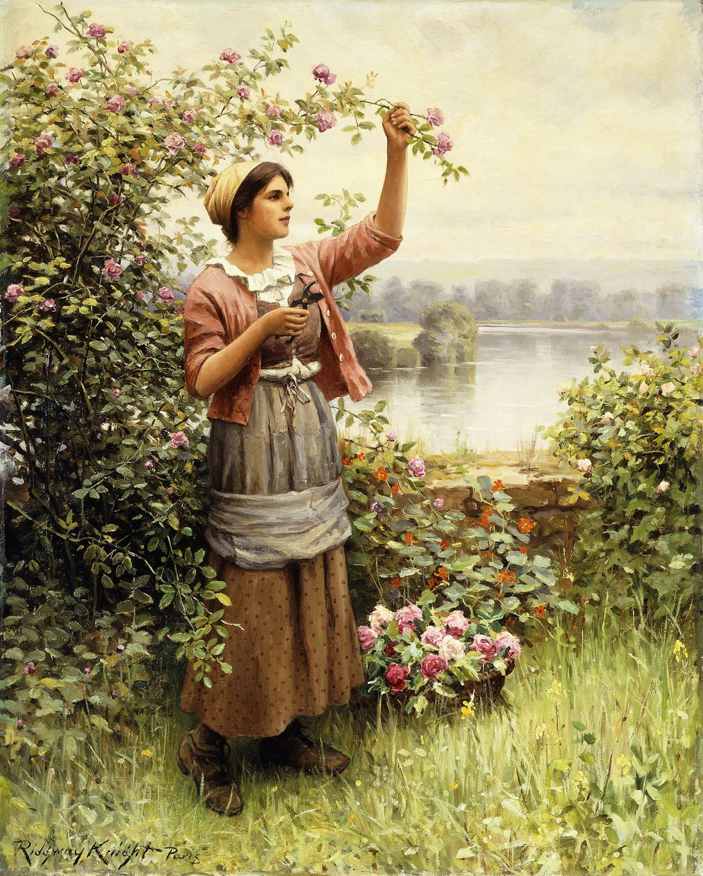 Seine Boyunca Gül Kesmek, by Daniel Ridgway Knight