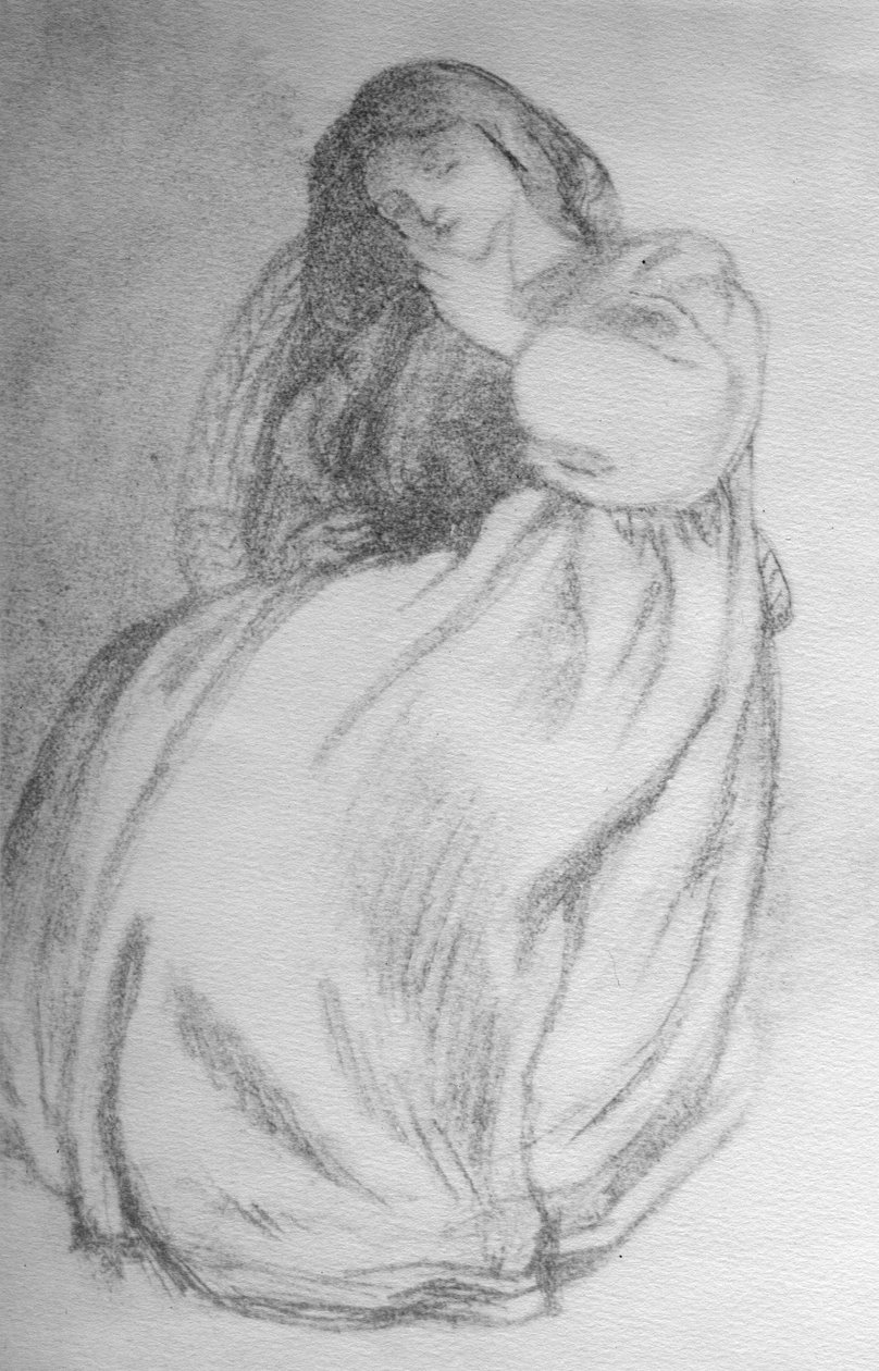 Elizabeth Siddal, c.1853 (kağıt üzerinde grafit) by Dante Gabriel Charles Rossetti