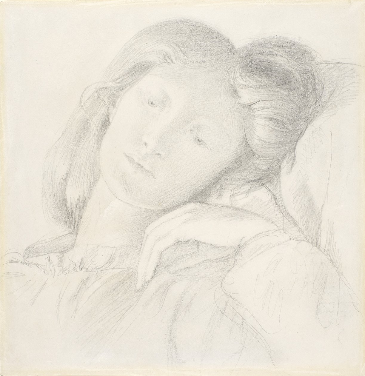 No.0684 Elizabeth Siddal, 1860 dolayları (kalem) by Dante Gabriel Charles Rossetti