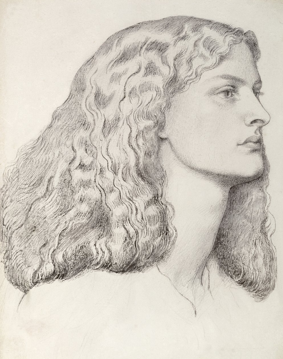 Annie Miller (kalem ve mürekkep) by Dante Gabriel Charles Rossetti