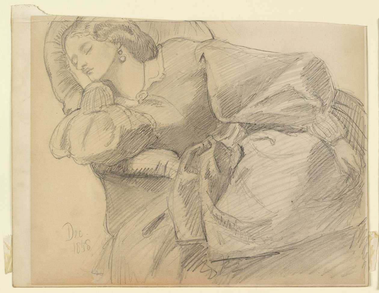 Ruth Herbert uyuyor by Dante Gabriel Charles Rossetti