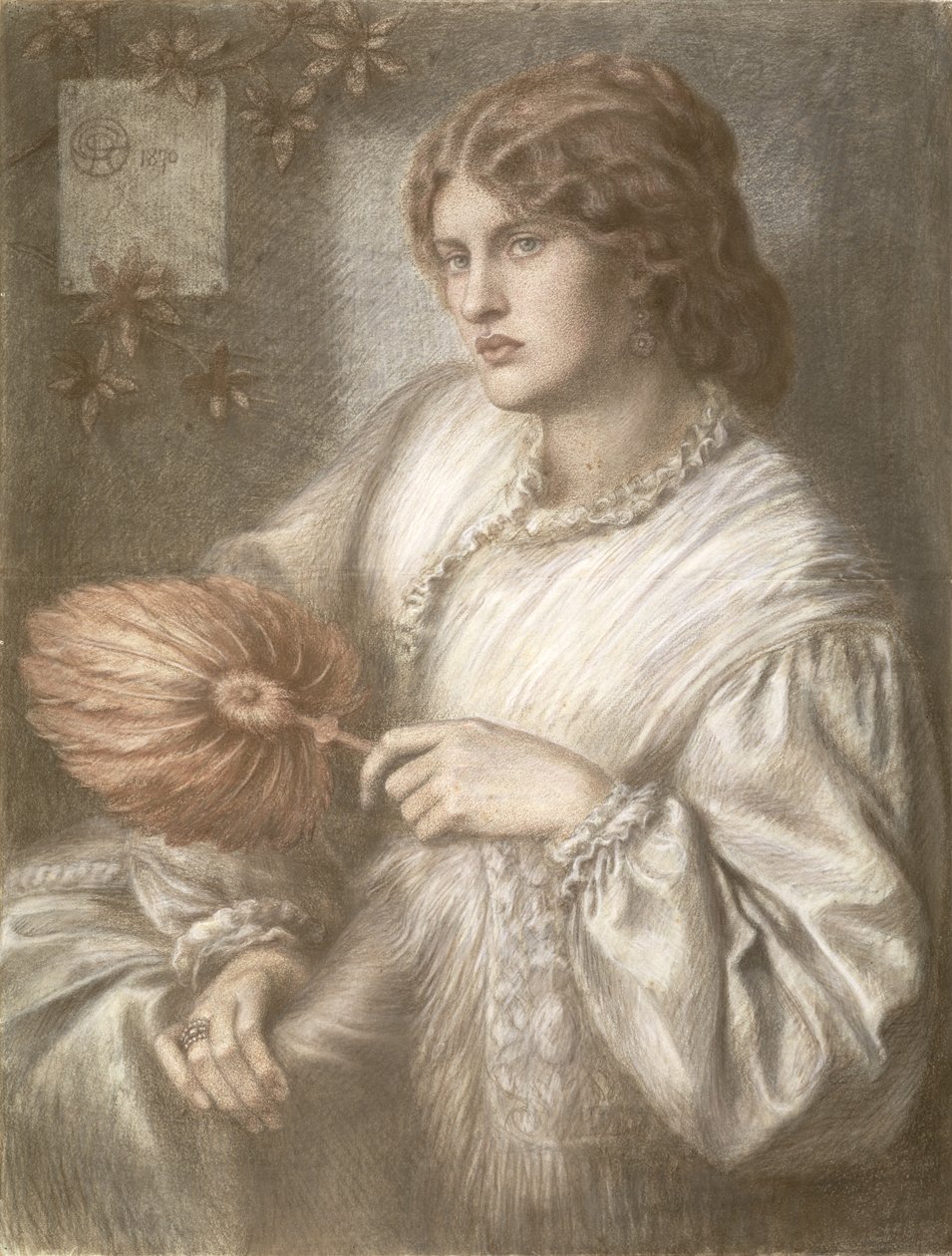 Yelpazeli Kadın, 1870 by Dante Gabriel Charles Rossetti