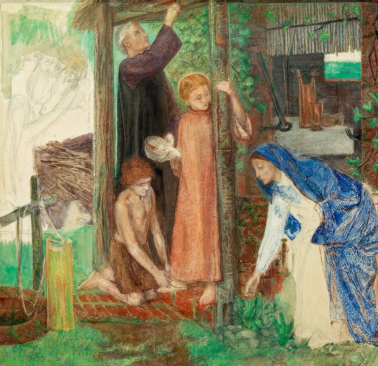 Kutsal Ailede Fısıh by Dante Gabriel Charles Rossetti