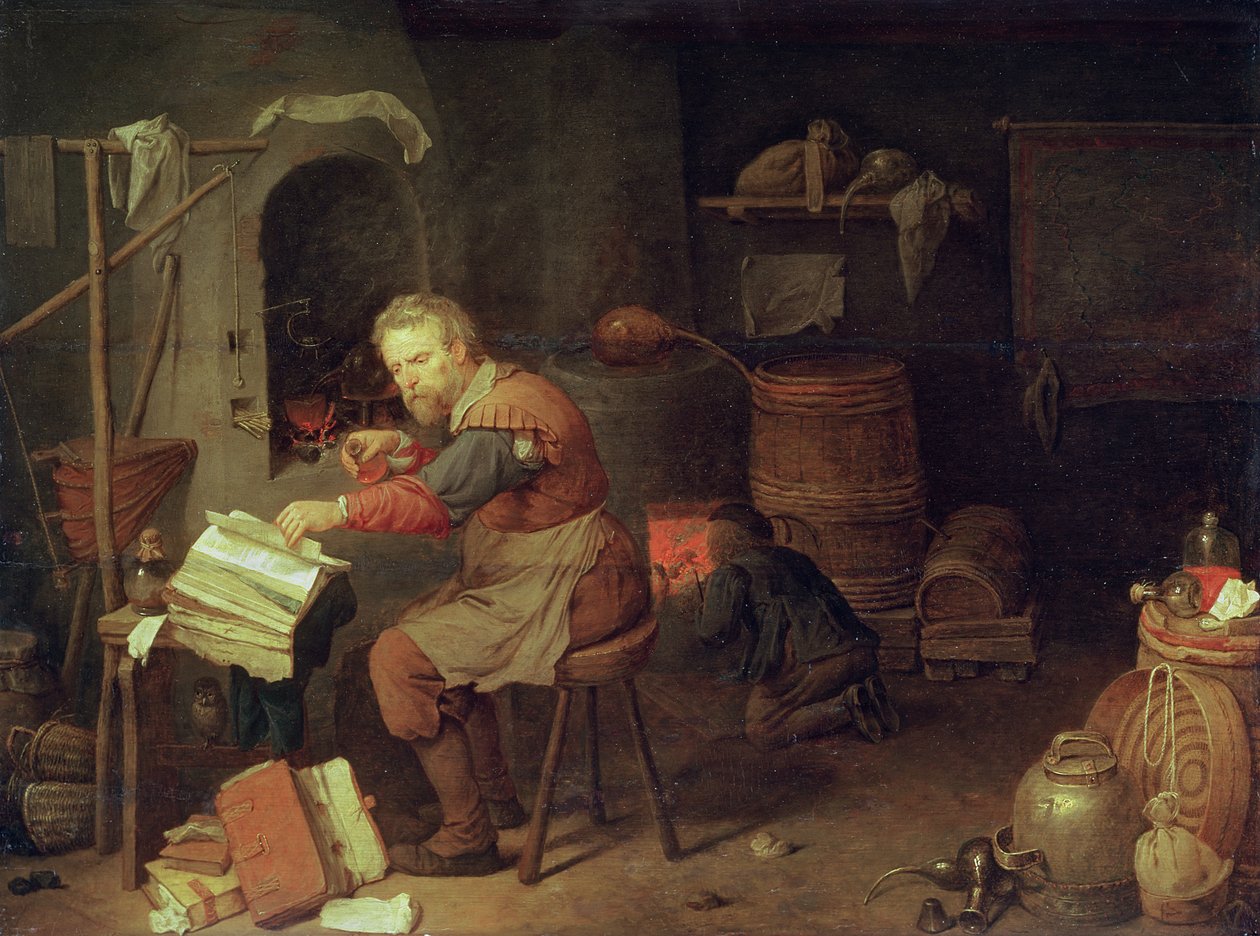 Simyacının Atölyesi by David III Ryckaert
