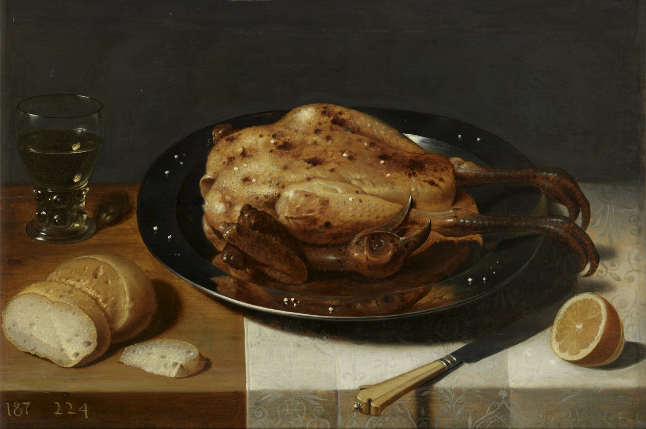 Kızarmış capon ile natürmort by David Rijckaert