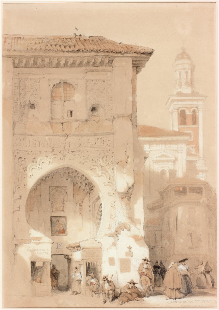 Correo de los Morros, Granada (dokuma kağıt üzerine kurşun kalem ve tuvalet) by David Roberts