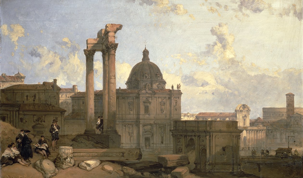 Roma Forumu Harabeleri, 1859 (panel) by David Roberts