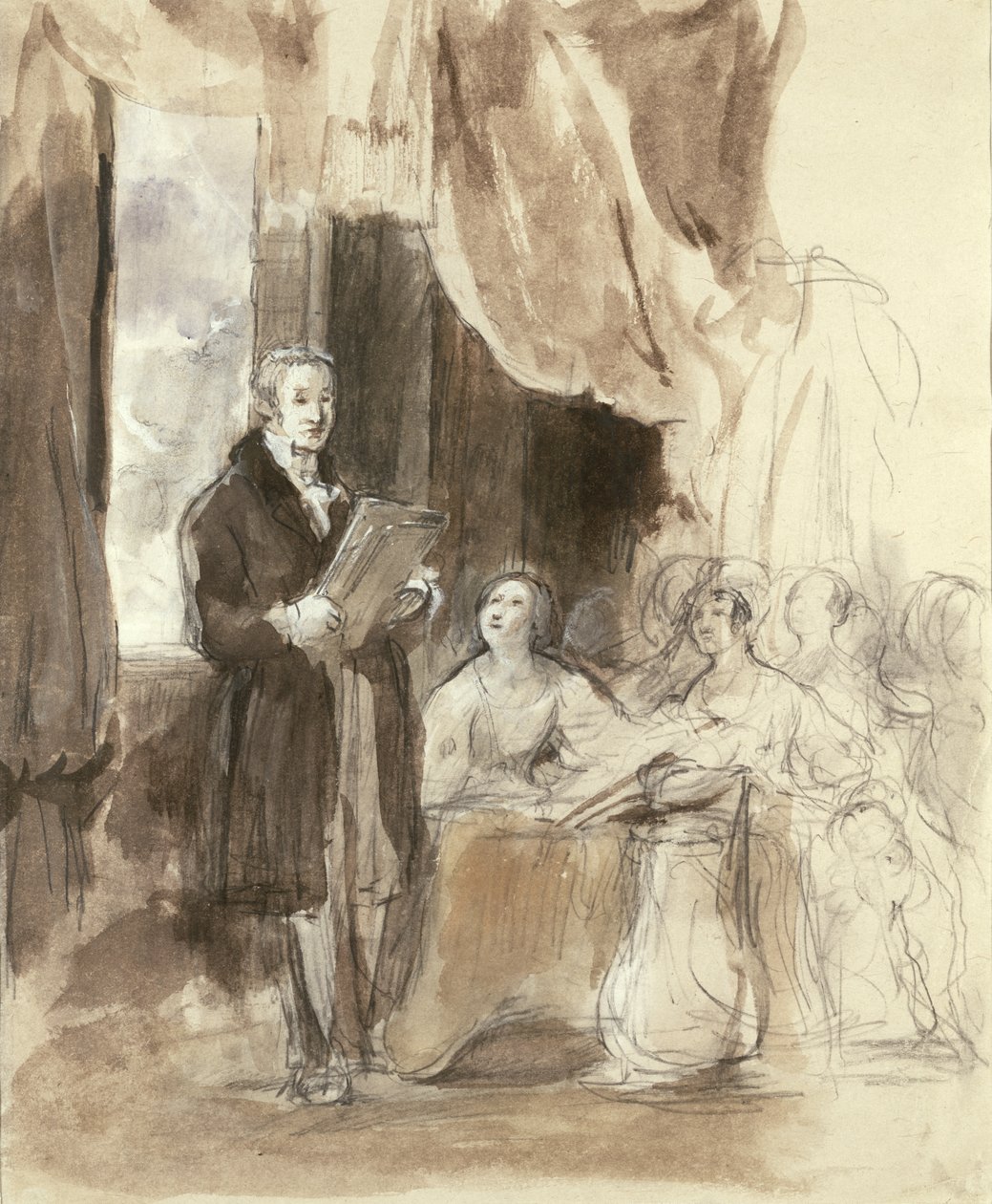 Sir Robert Peel Kraliçe Victoria'yı Okurken by David Wilkie