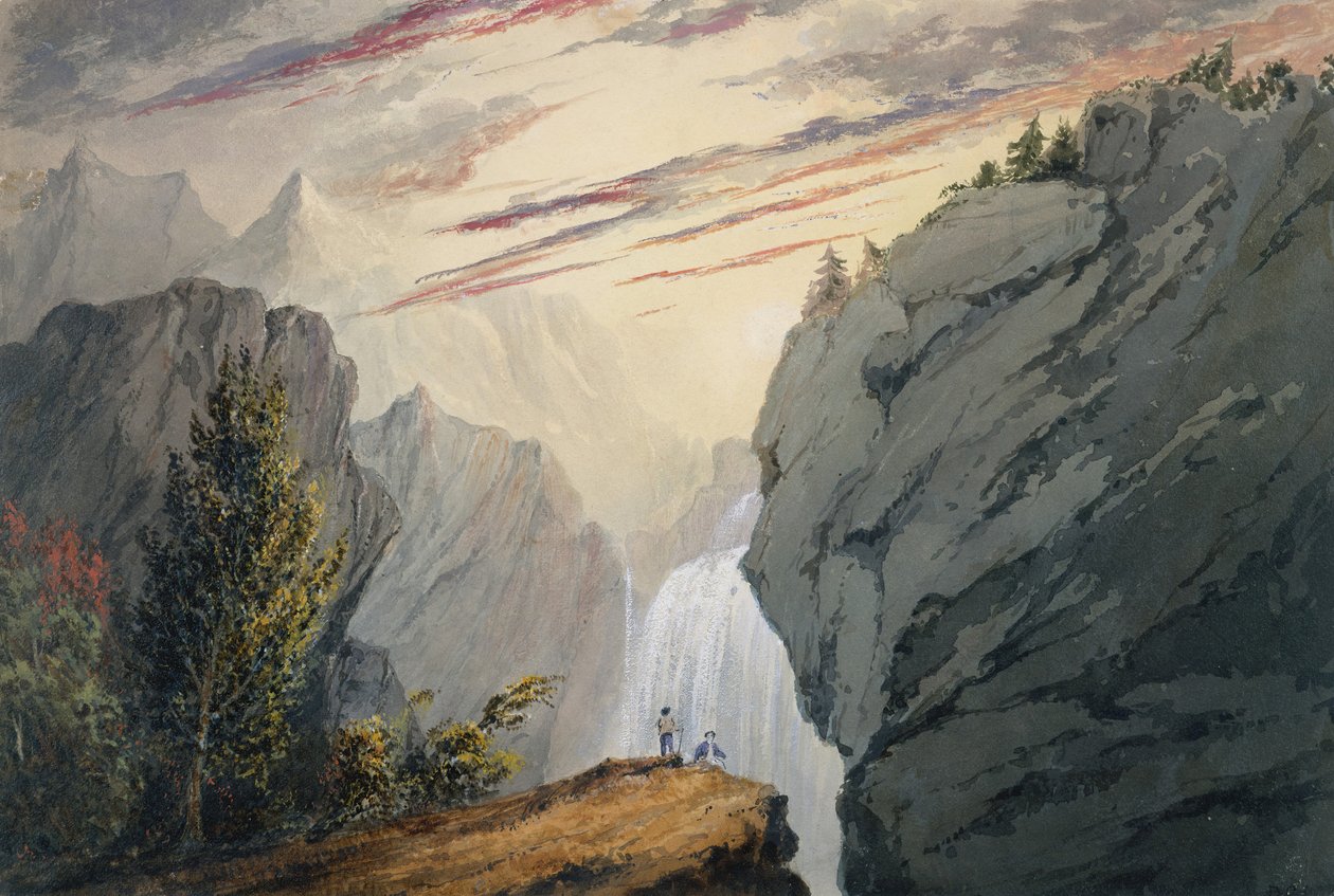 Şelalede, ca. 1850. by David Claypoole Johnston