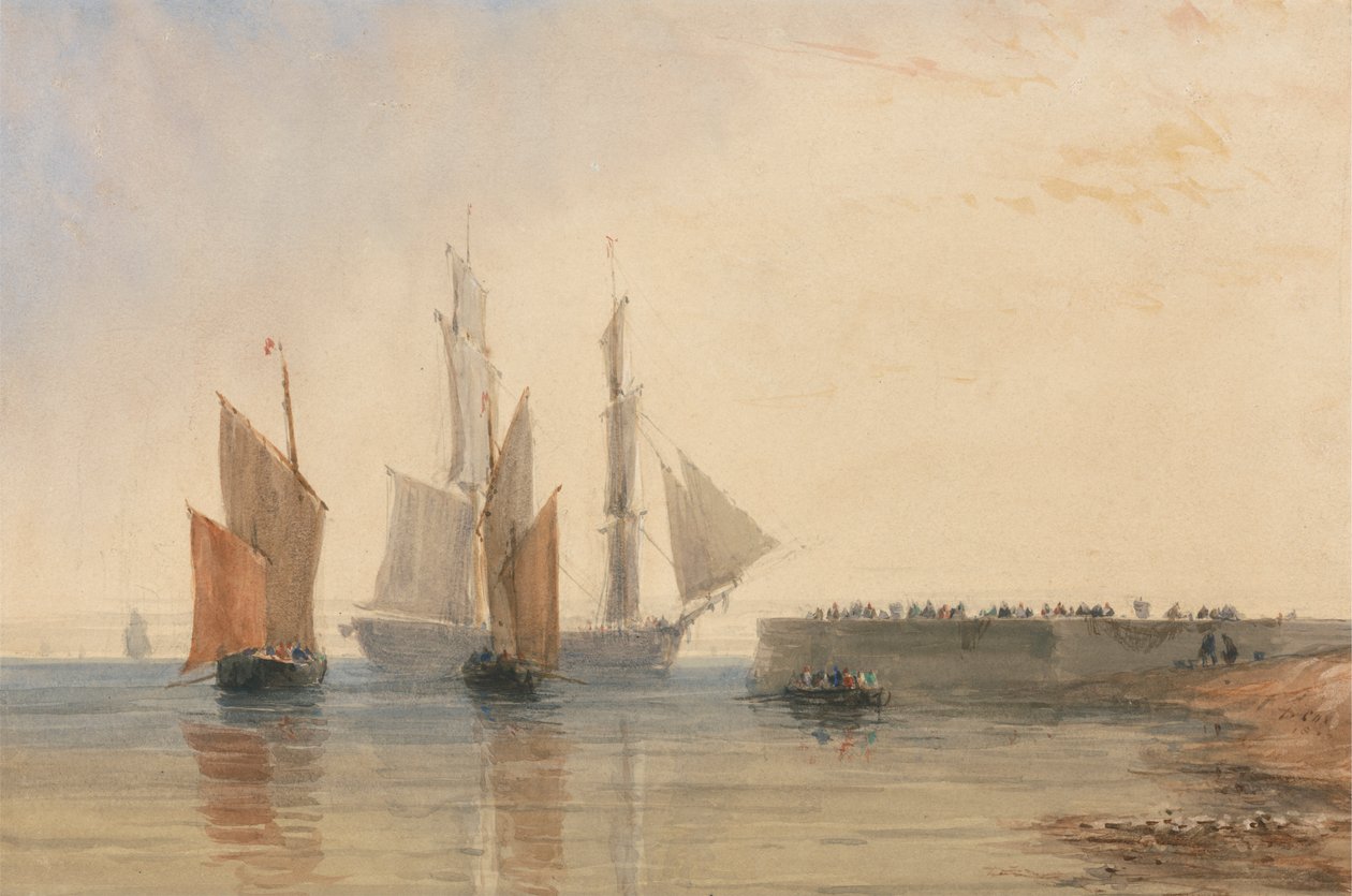 Calais Limanı'na giriş by David Cox