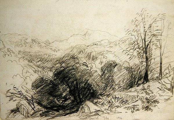Moel Siabod (kağıt üzerine tebeşir) by David Cox