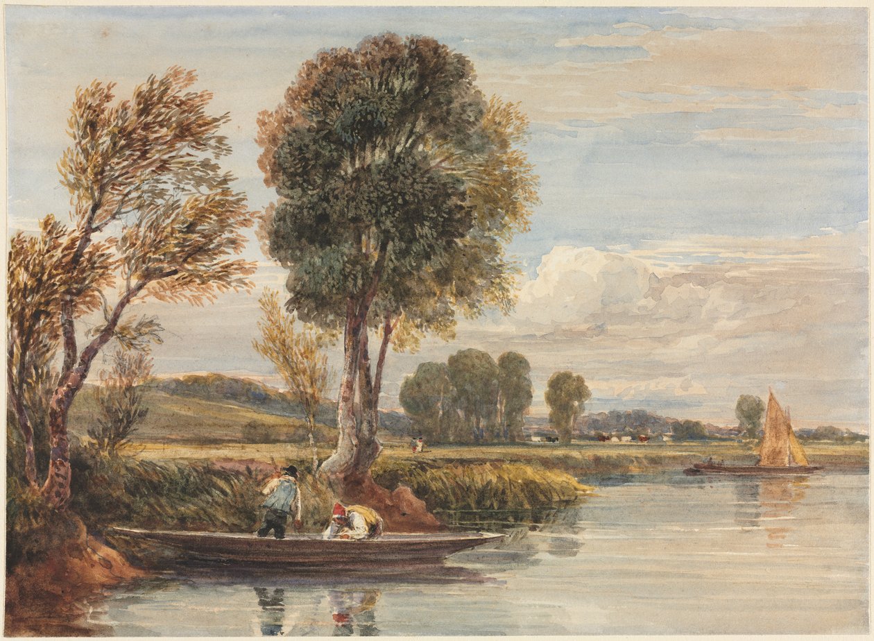 Thames üzerinde, c. 1827-1829. by David Cox