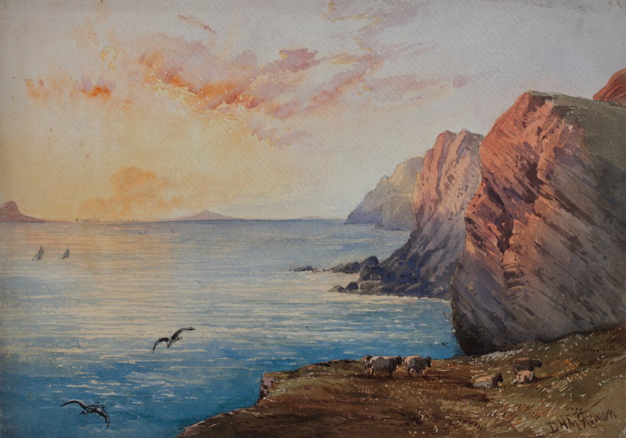 Gün Batımında Dorset Sahili by David Hall McKewan