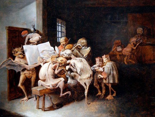 Müzik Dersi (panelde yağ) by David III Ryckaert