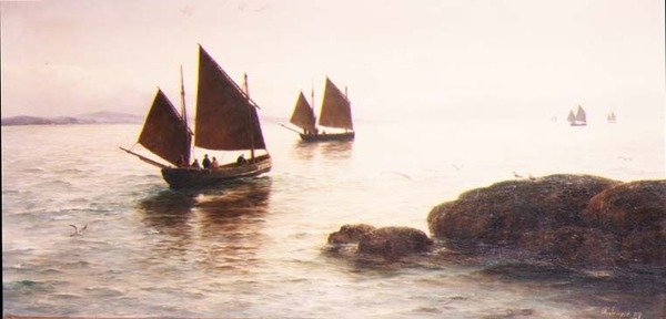 Penzance Sahili Açıklarında Balık Tutmak by David James