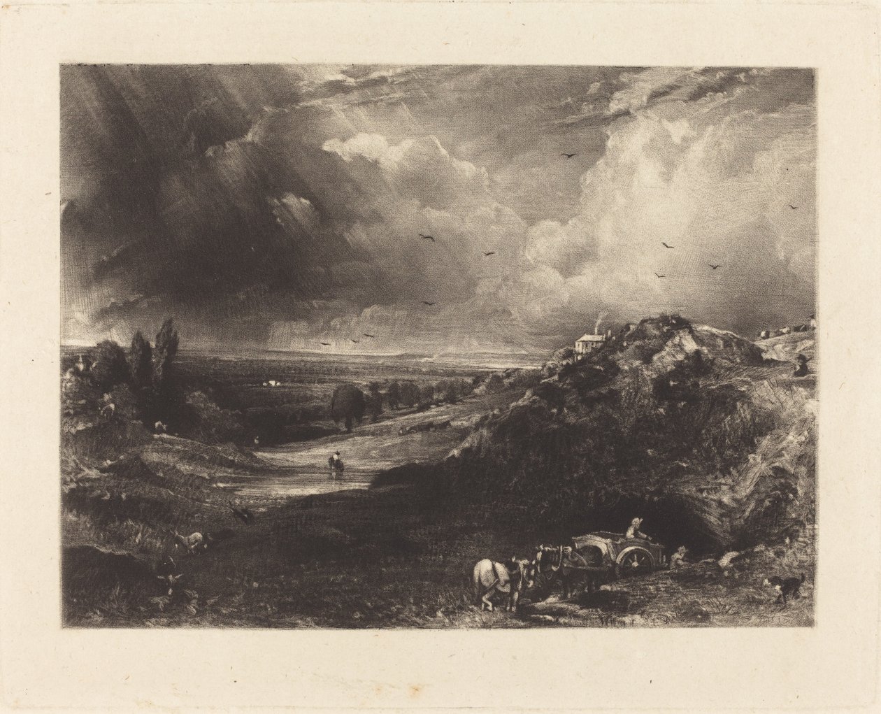 bir çalı by David Lucas after John Constable