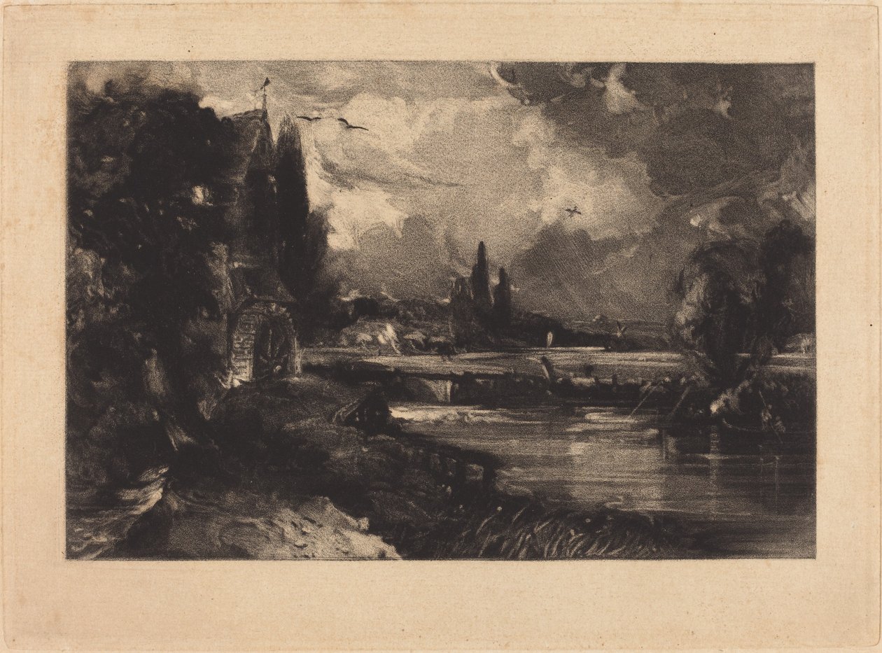 Colchester yakınlarındaki değirmen by David Lucas after John Constable