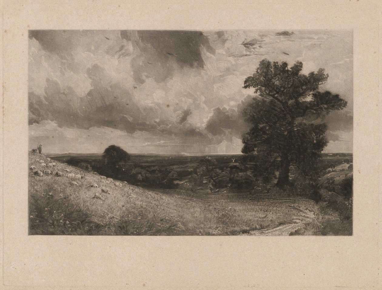 Öğle vakti by David Lucas after John Constable