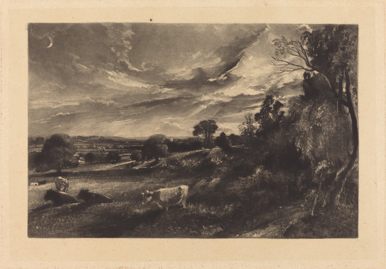 Yaz akşamı by David Lucas after John Constable