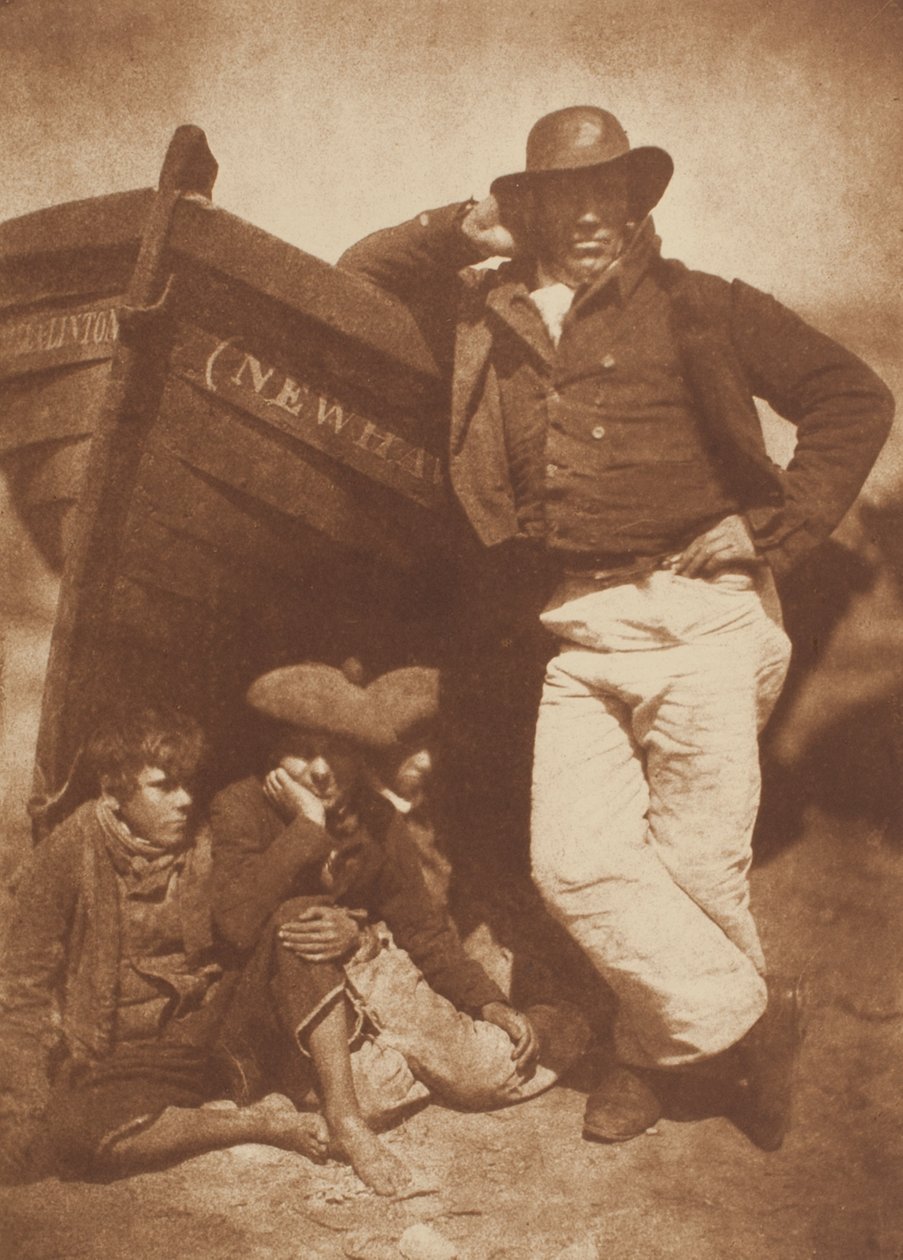 James Linton ve Üç Erkek, Newhaven by David Octavius Hill