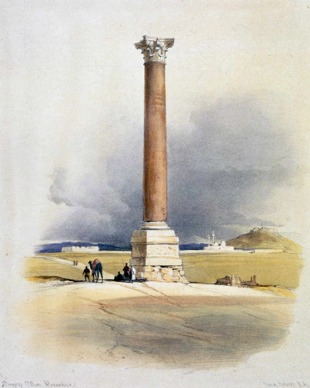 Pompey Sütunu, İskenderiye, Mısır, 19. yüzyıl by David Roberts