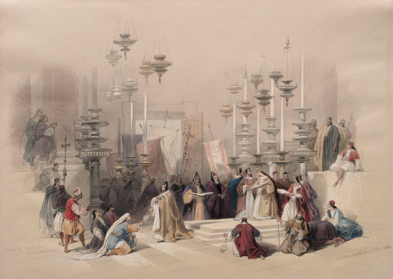 Unction Taşı, Kutsal Kabir by David Roberts