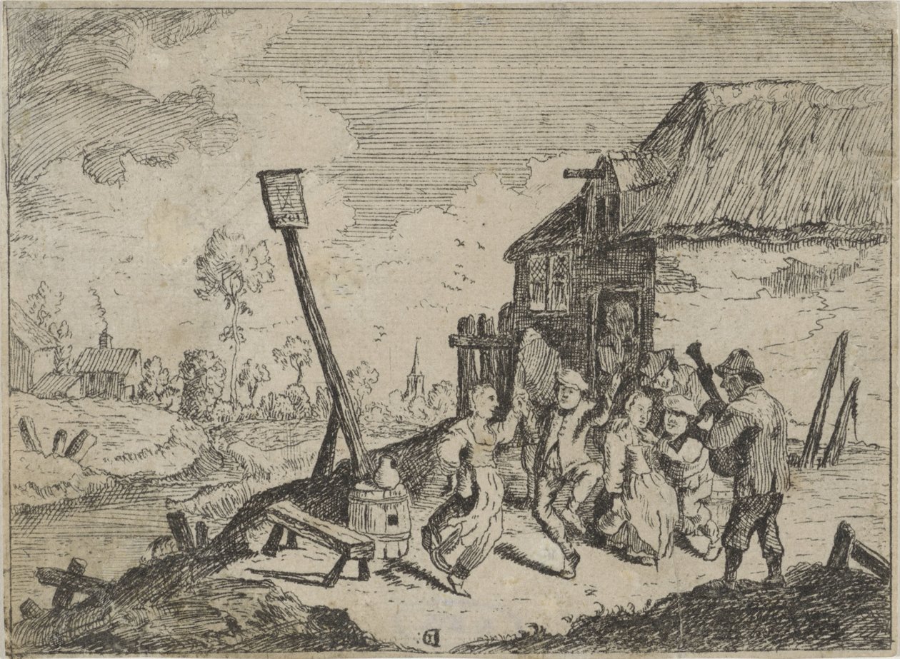 Bir handa dans eden köylüler by David Teniers (II)