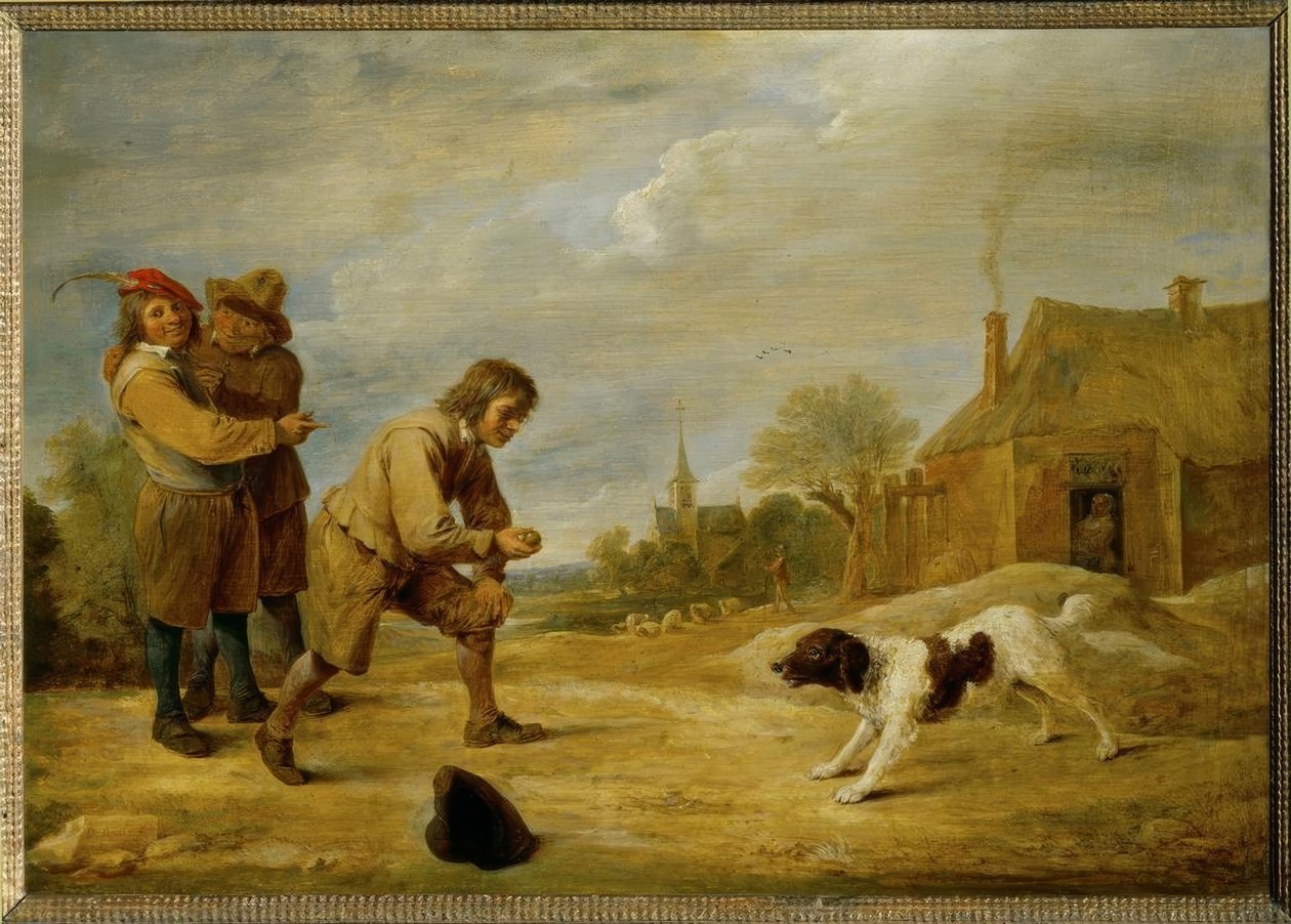 Bir köpek ile çiftlik çocuğu by David Teniers the Younger