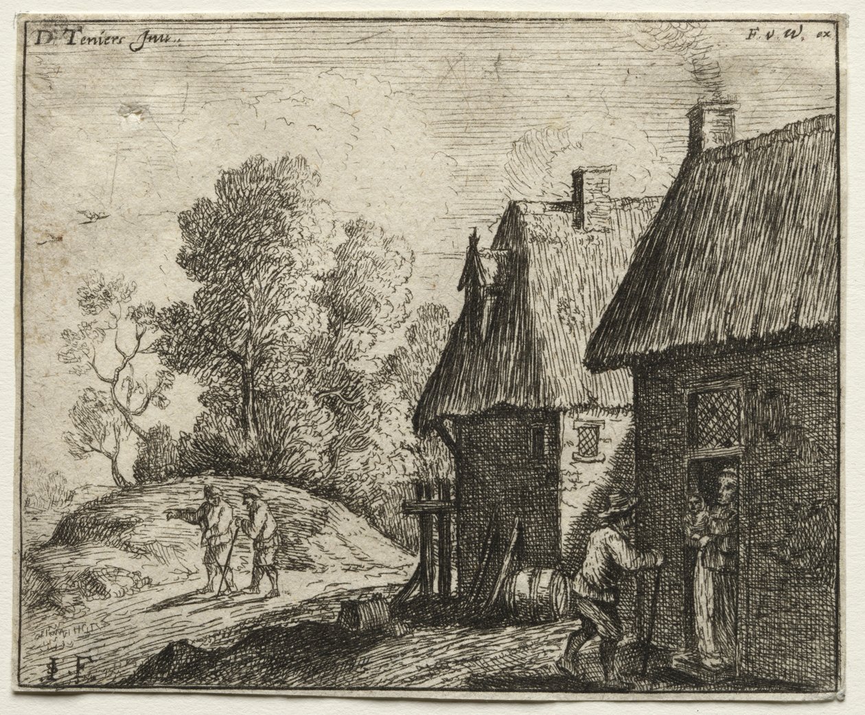 Bir Kadınla Konuşan Köylü. by David Teniers the Elder