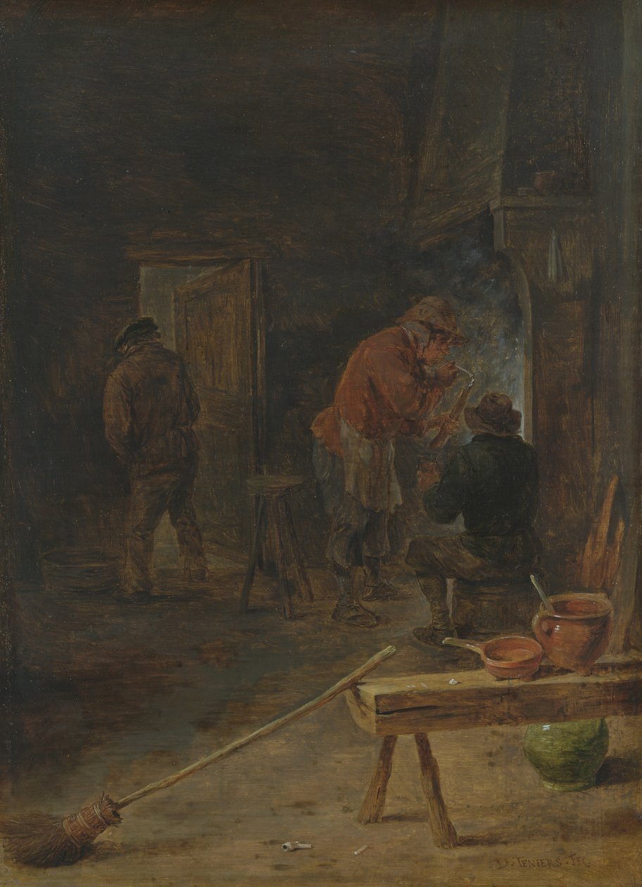 Şöminenin Etrafında Çiftçiler by David Teniers the Younger