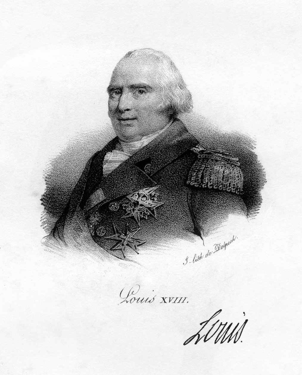 Louis XVIII, Fransa Kralı, 19. yüzyıl. by Delpech