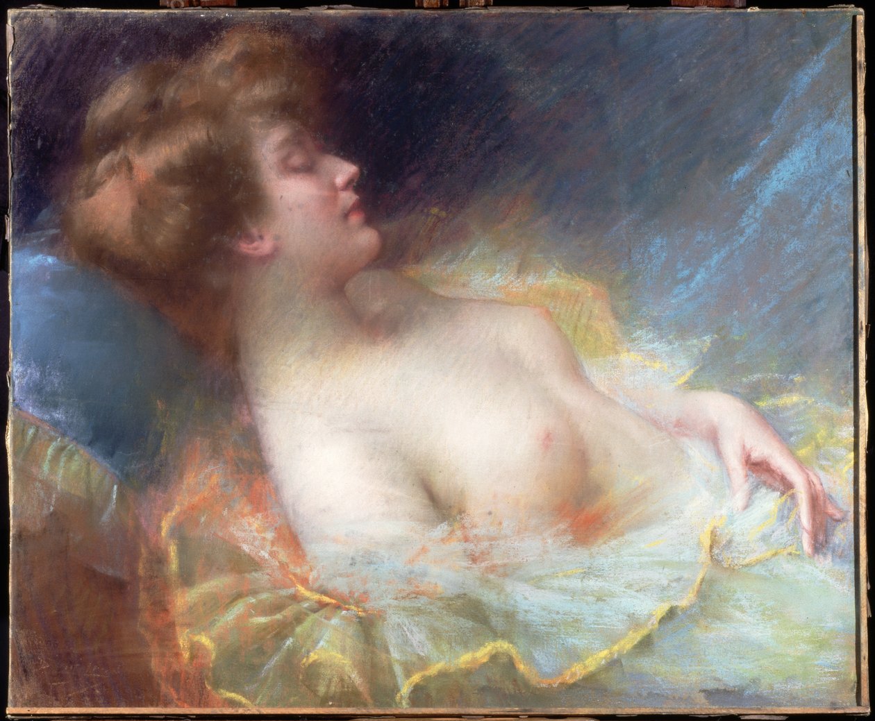 Uyuyan genç kadın (pastel) by Delphin Enjolras