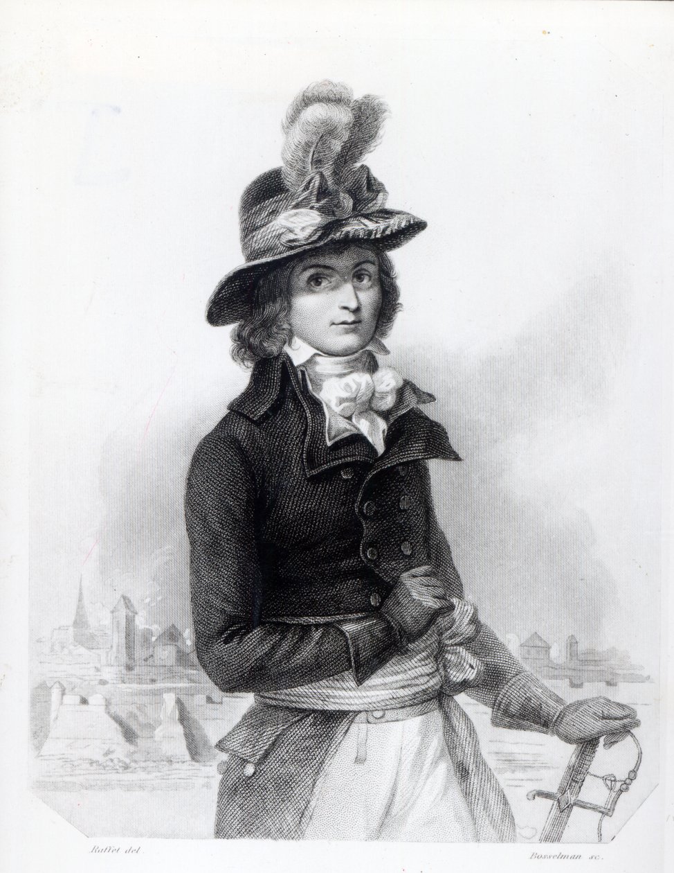 Louis Antoine de Saint-Just, engraved by Bosselman  by Denis Auguste Marie Raffet