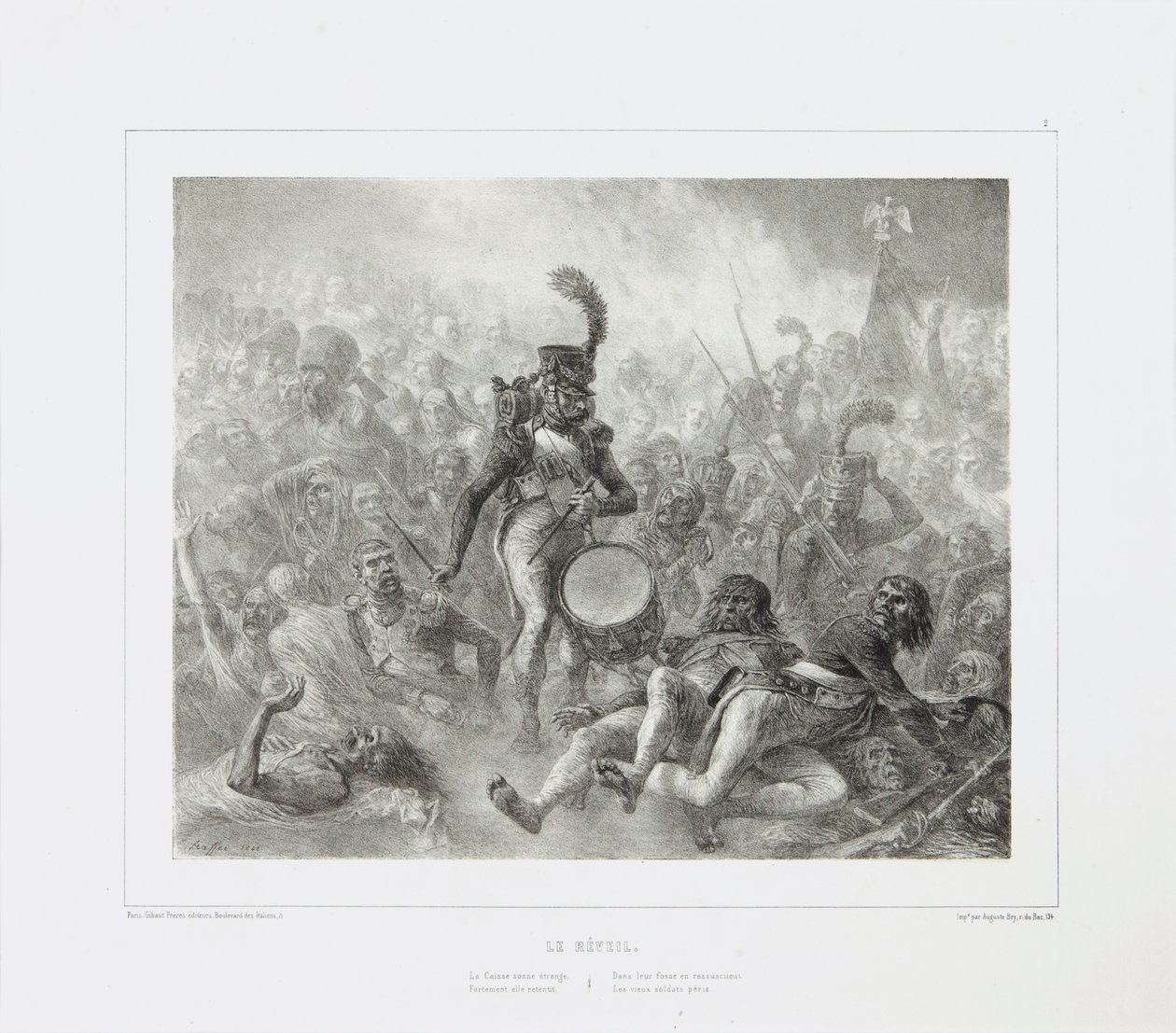 Ölü Askerleri Uyandıran Davul, 1842 by Denis Auguste Marie Raffet