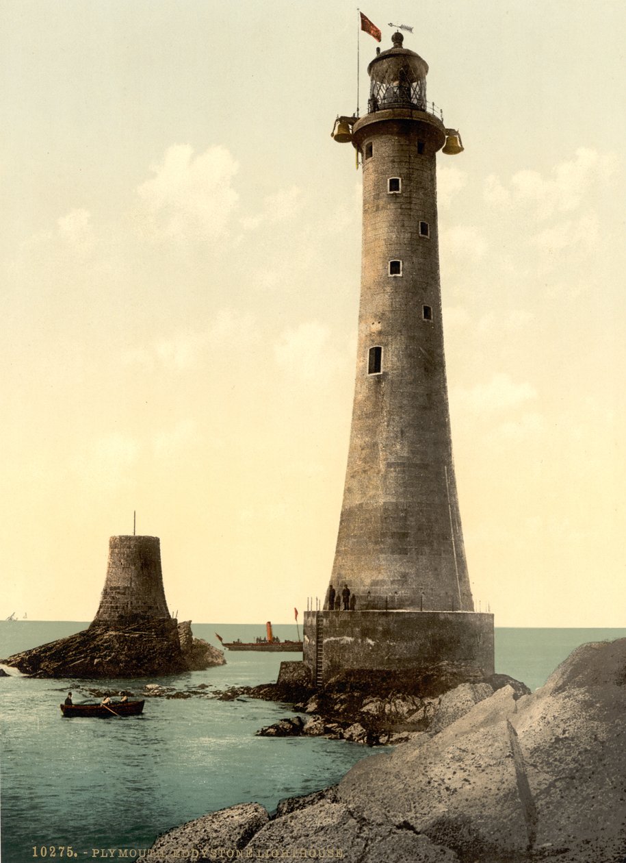 Eddystone Deniz Feneri, Plymouth, İngiltere, c.1900 by Detroit Publishing Co.