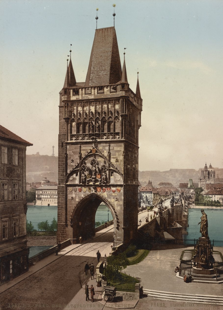 Eski Şehir Köprüsü Kulesi, Prag, 1905 by Detroit Publishing Co.