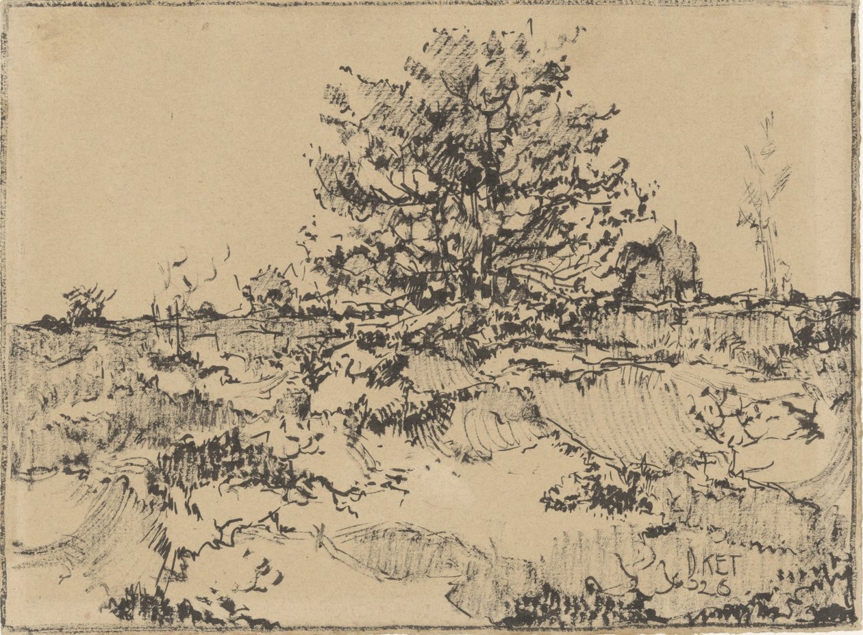 Ede yakınlarındaki fundalık by Dick Ket (signed by artist)