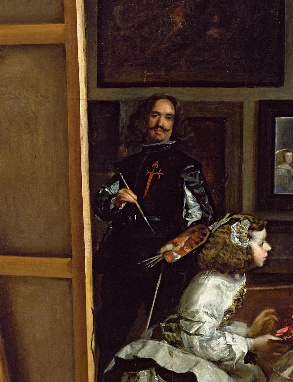 Las Meninas veya IV. Philip Ailesi, c.1656 (405 detayı) by Diego Velázquez