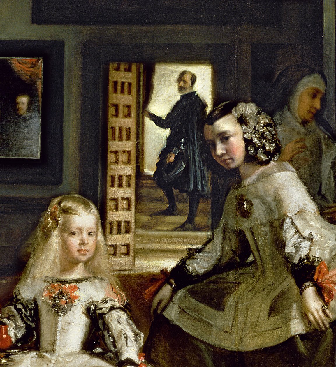 Las Meninas veya IV. Philip Ailesi, c.1656 (405 detayı) by Diego Velázquez