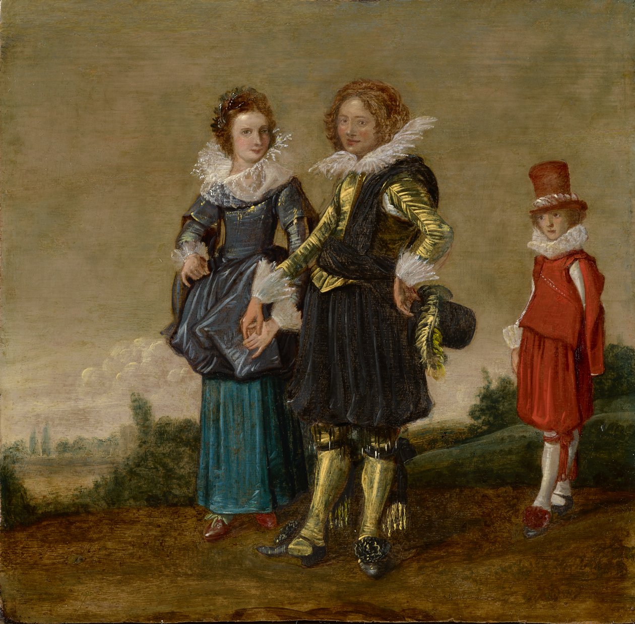 Bir Sayfa ile Yürüyen Genç Çift by Dirck Hals