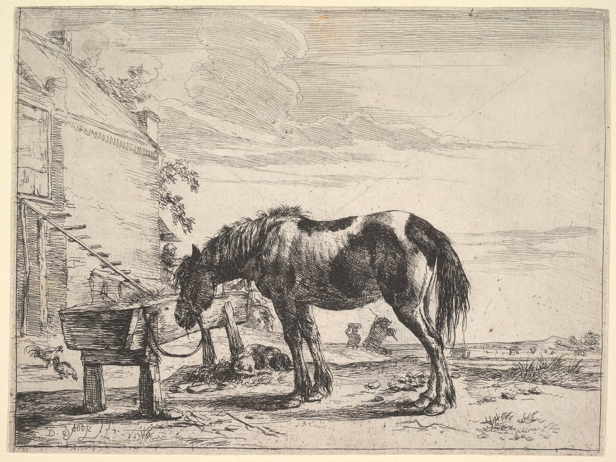 Besleme Teknesine Bağlı At. by Dirck Stoop