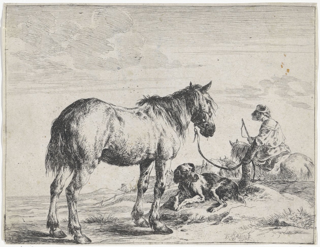 Bir direğe bağlı at Atlar (dizi adı) by Dirk Stoop