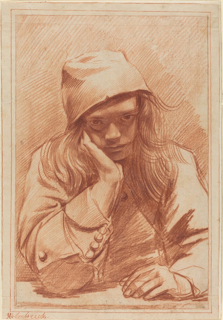 Otoportre, c.1633-96 (kırmızı tebeşir) by Dirk Theodor Helmbrecker