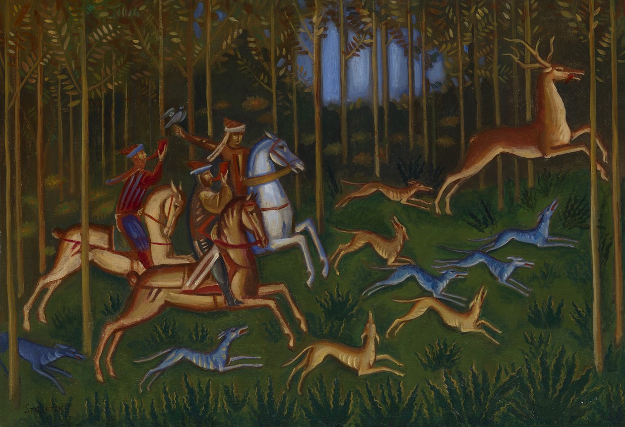 avlanma sahnesi by Dmitri Semyonovich Stelletsky
