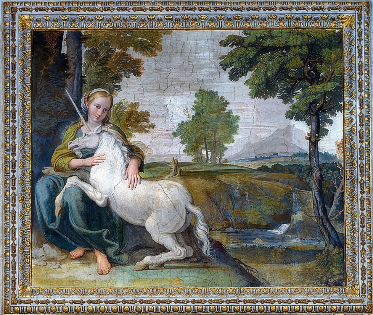 Bir tek boynuzlu at ile Başak. 1604-05 by Domenichino