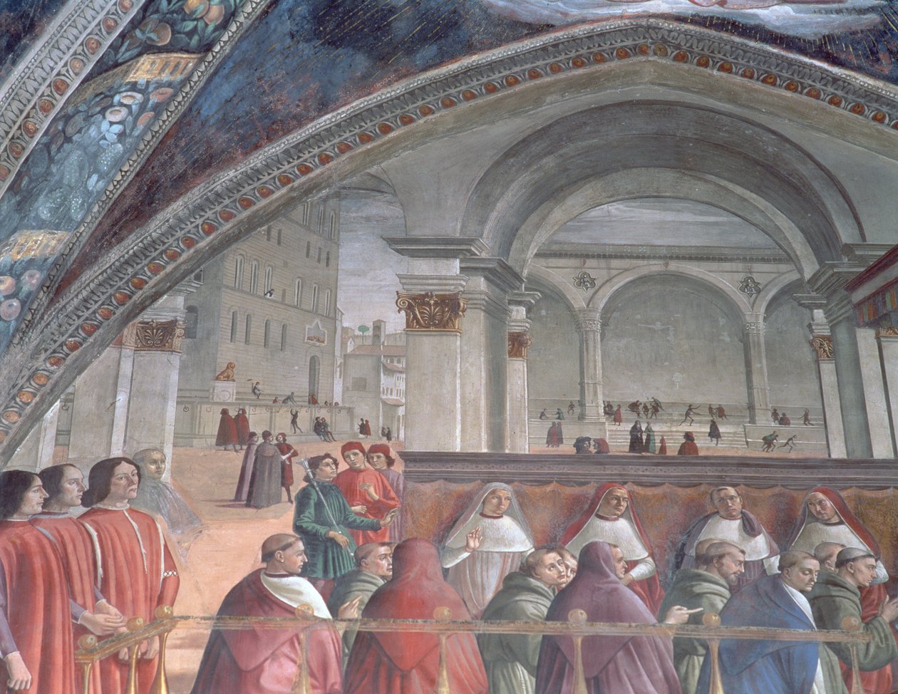 Loggia ve Palazzo della Signoria, Sassetti Şapeli, 1483 (detay) by Domenico Ghirlandaio