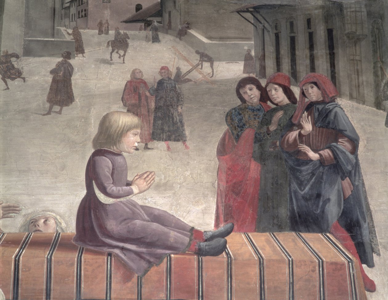 Dirilen Çocuğun Mucizesi, Sassetti Şapeli (detay) by Domenico Ghirlandaio